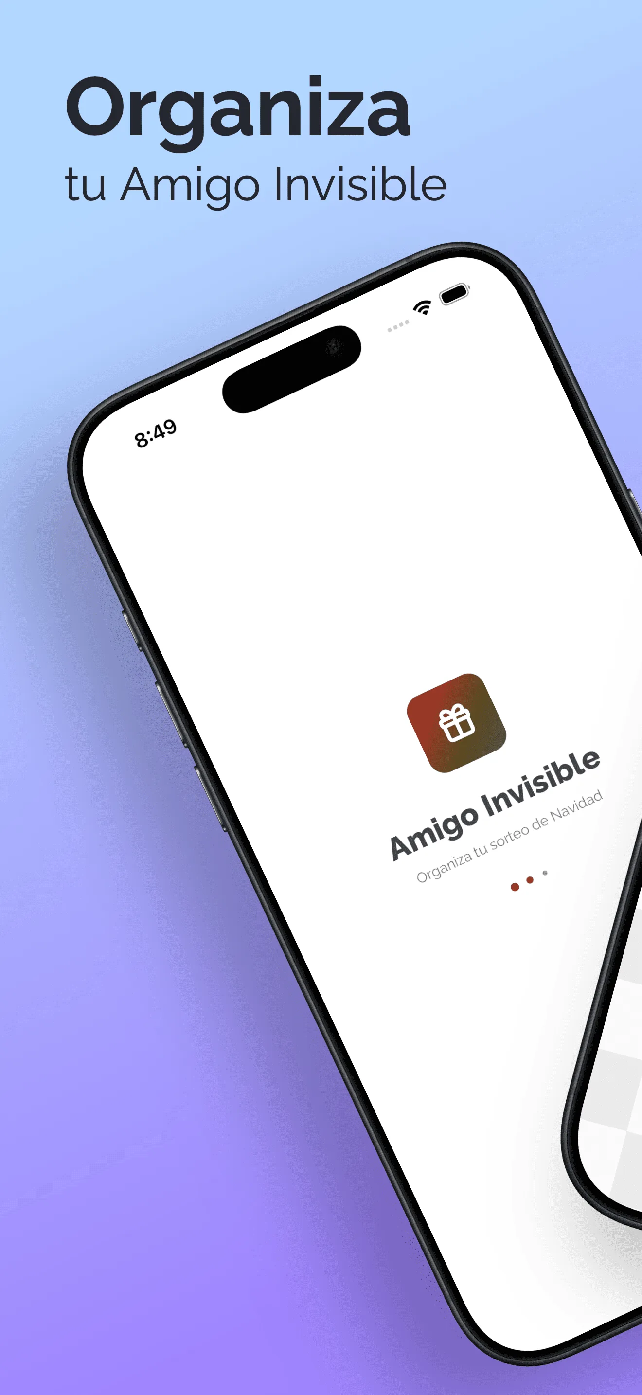 Pantalla de bienvenida de la App